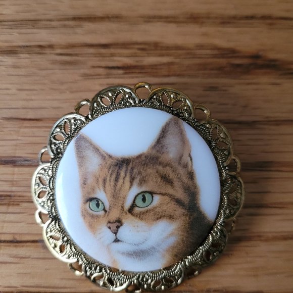 Cute Vintage Cat Pin from Western Germany Missing Pin - Picture 4 of 6